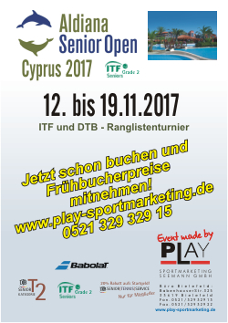 Aldiana Senior Open, Zypern 2017