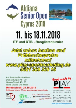 Aldiana Zypern Senior Open November 2018