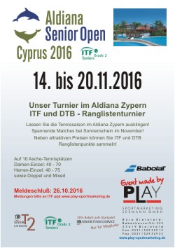 Das ITF  Seniors Event auf Zypern